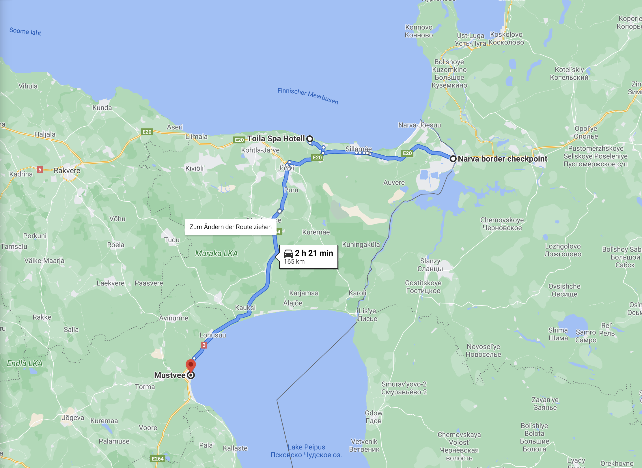 19. Etappe Toila – Narva/Mustvee